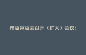 市委常委会召开（扩大）会议：坚持以案示警 深化以案促改 以最坚定决心最鲜明态度最过硬举措集中整治违规吃喝