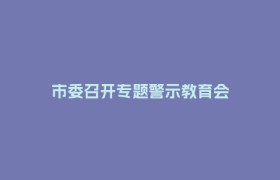 市委召开专题警示教育会