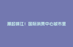 潮起锦江！国际消费中心城市里，藏着西部入境游的“打开密码”