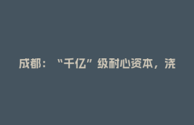 成都：“千亿”级耐心资本，浇灌未来产业的“雨林”
