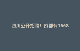 四川公开招聘！成都有1668个岗位