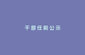干 部 任 前 公 示