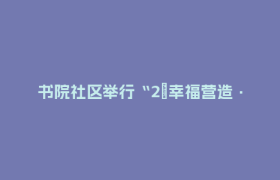 书院社区举行“2㎡幸福营造·点亮银龄”志愿服务活动