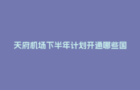 天府机场下半年计划开通哪些国际航线？回应来了