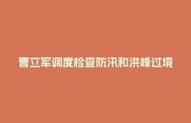 曹立军调度检查防汛和洪峰过境应对工作