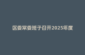 区委常委班子召开2025年度民主生活会