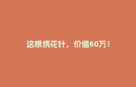 这根绣花针，价值60万！