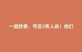 一盘蚊香，夺走3条人命！他们为何没能逃出来？