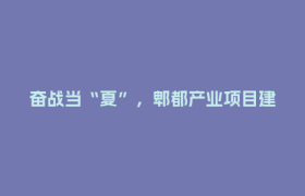 奋战当“夏”，郫都产业项目建设“进度条”刷新！
