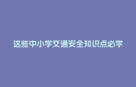 这些中小学交通安全知识点必学！